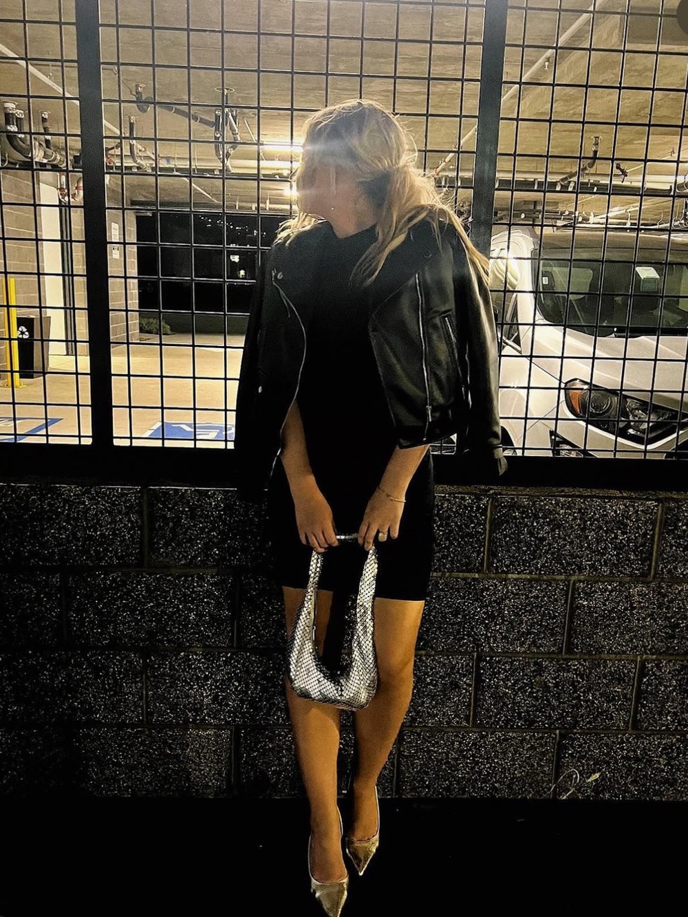 Black Oversized Faux Leather Moto Jacket